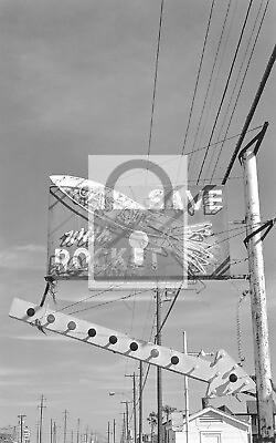 #ad #ad Roadside Rocket Gas Oil Sign Texas City TX 8x10 Reprint