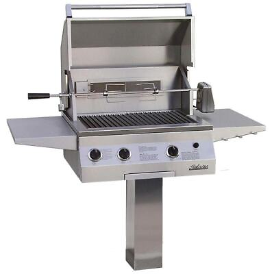 #ad Solaire 27 quot; Deluxe All Infrared Natural Gas Grill Rotis On In Ground Post