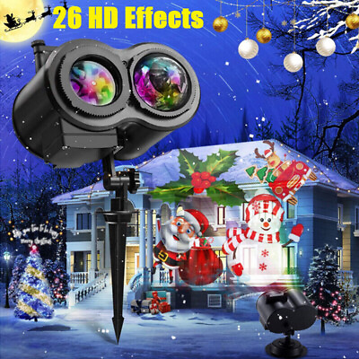 2022 Christmas Lights Projector LED Laser Outdoor Landscape 26 HD Effects Lamp