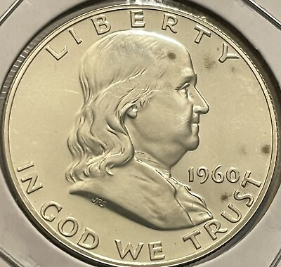 #ad 1960 P Franklin Half Dollar Gem Proof 90% Silver Stunning COIN FREE S H Sharp