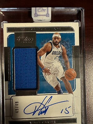 #ad 2021 22 Panini One And One Jersey Auto Vince Carter Blue 49 Game Worn🔥