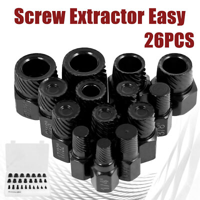 #ad 26PCS Stripped Bolt Extractor Impact Socket Set Damaged Bolt Remover Easy Out US