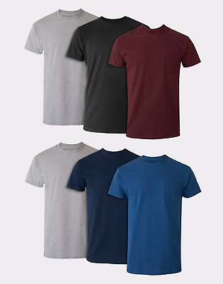 #ad Hanes 6 Pack Pocket Tee Men#x27;s T Shirt Soft and Breathable Assorted Colors S 2XL