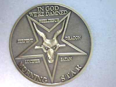 #ad Lucifer Morning Star 3D Coin Quality Heavy Solid Brass Satans Evil Ram
