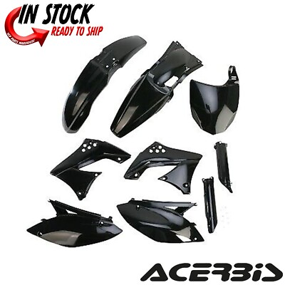 #ad Acerbis Full Plastic Kit Black Kawasaki KX450F KX 450F 2009 2011 NEW
