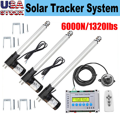 #ad Dual Axis Solar Tracker System amp;6000N Linear Actuator amp;Electronic Controller CL