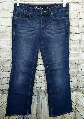 #ad Tommy Hilfiger Freedom Womens Bootcut Jeans Size 8R Dark Wash Low Rise Stretch