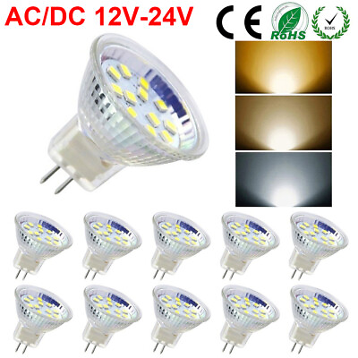 #ad 4 6 10 PACK LED MR11 Light Bulbs 3 5W AC DC12V 24V 30 50W Halogen Replacement