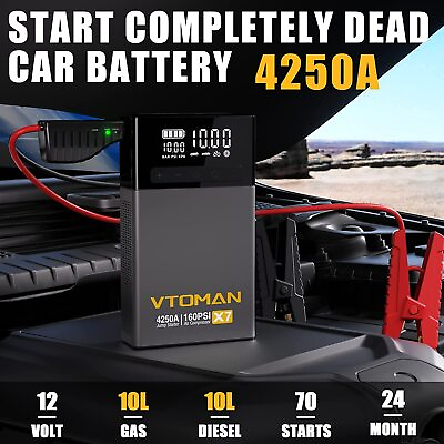 #ad VTOMAN Car Jump Starter with Air Compressor Power Bank Battery Charger Booster