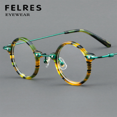 #ad #ad Acetate Frame Round Premium Eyeglasses Men Women Vintage Stylish Glasses Frame
