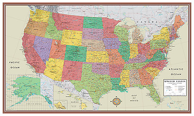 #ad Swiftmaps United States USA US Contemporary Elite Wall Map Large Mural Poster
