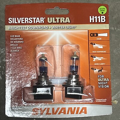 #ad Sylvania H11B SilverStar Ultra High Performance Halogen Headlight 2 Bulb OPENBOX