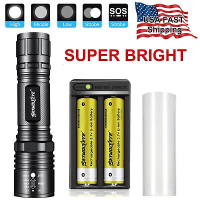 #ad #ad Super Bright Police LED Flashlights Tactical Torch Zoom Rechargeable Mini Torch