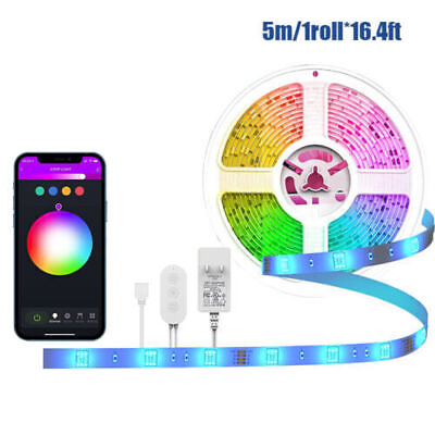 #ad #ad LED Strip Lights 100ft 50ft Music Sync Bluetooth 5050 RGB Room Light with Remote