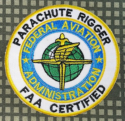 #ad FAA Certified Federal Aviation Administration Parachute Rigger Patch Repro A1038