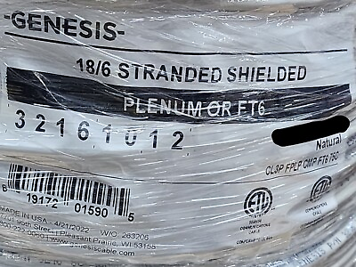 #ad Honeywell Genesis 3216 18 6C Plenum Shielded Security Control Cable White 50ft