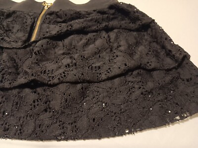 #ad Black Mini Ruffled Skirt
