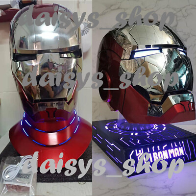 #ad Iron Man Helmet LED Bracket Base Display Bluetooth Model Props For Helmet Mask