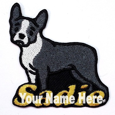 #ad Boston Terrier Dog Custom Iron on Patch With Name Personalized Free