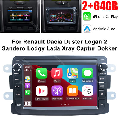 #ad 264G 8quot; Android 13 Car Stereo Radio CarPlay GPS Navi For Renault Dacia Duster