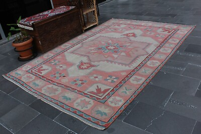 #ad Handmade large rug Turkish vintage rug Diningroom rug 6 x 9.2 ft MBZ2682