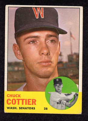 #ad #ad 1963 Topps #219 Chuck Cottier Washington Senators Baseball Card VG EX
