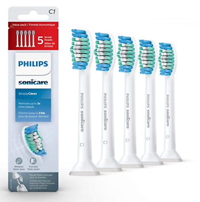 #ad 5 Pack C1 Sonicare Simply Clean Replacement Toothbrush Brush Heads HX6015 03