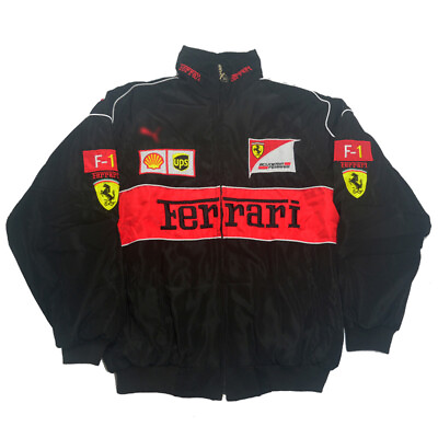 #ad New 2024 FERRARI Black Embroidery EXCLUSIVE JACKET suit F1 team racing M XXL@