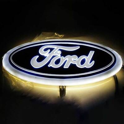 #ad 7 inch White LED Emblem Light Badge For Ford Truck F150 99 16 Light Oval Badge