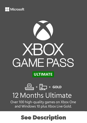 #ad Xbox Ultimate Game Pass 1 Year 12 Month Subscription Global See Description