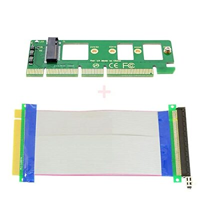 #ad NGFF M Key NVME AHCI SSD to PCI E 3.0 16x x16 Vertical Adapter with Cable Mal...