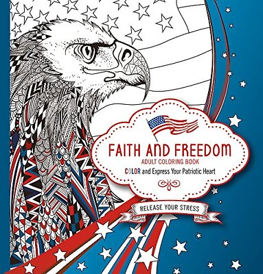 #ad FAITH AND FREEDOM ADULT COLORING BOOK: COLOR AND EXPRESS By Passio