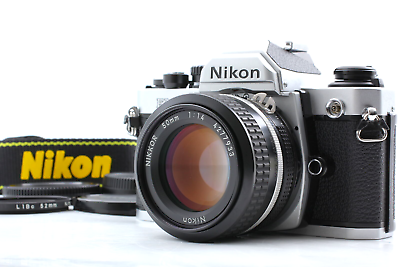 #ad MINT Nikon New FM2N Silver Body 35mm Film Camera Ai 50mm f1.4 Lens From JAPAN