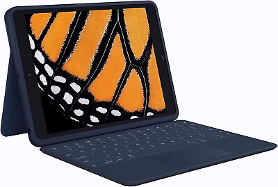 #ad Logitech Rugged Combo iPad Case For iPad 7th 8th 9th GEN with Keyboard Blue