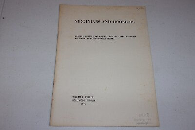 #ad Virginians and Hoosiers Genealogy Book Abshire Wrights Bedford Franklin Virginia