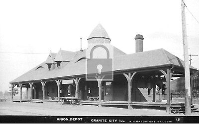 #ad #ad Railroad Train Station Depot Granite City Illinois IL Reprint