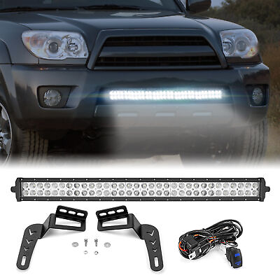 #ad 180W 32quot; LED Light Bar w Lower Bumper Mounting Bracket For 03 09 Toyota 4Runner