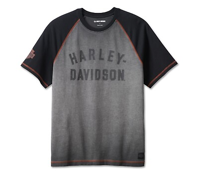 #ad Harley Davidson Men#x27;s Iron Bond Raglan Tee Gray 99001 23VM