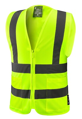 #ad #ad Crew Yellow High Visibility Safety Vest With 2 Pockets