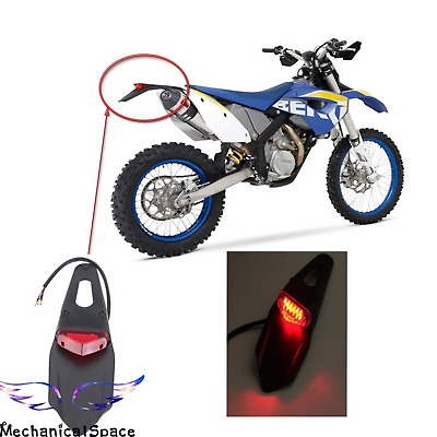 #ad Universal Motorcycle LED Light Rear Fender Brake Tail Light Dual Sport Dirt Bike