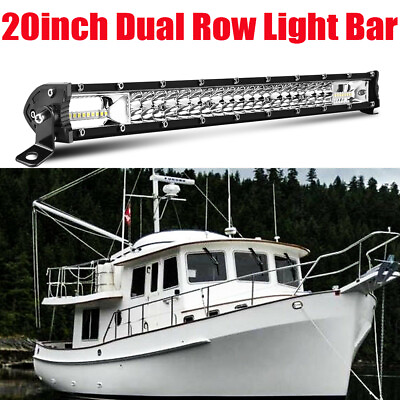 #ad 20quot; Ultra Slim Dual Row High Output 6D LED Mini Light Bar for Boat Marine 22#x27;#x27;