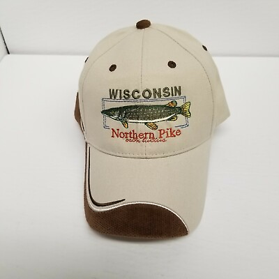 #ad Wisconsin Northern Pike Adjustable Strapback Hat 100% Cotton Fishing Gift New