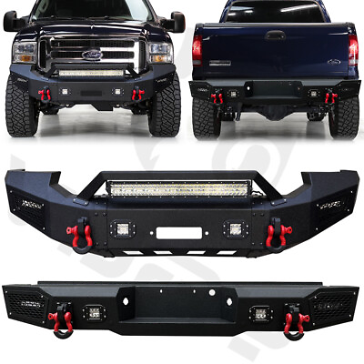 #ad Front Rear Bumpers Fits 2005 2007 Ford F250 F350 Super Duty w Winch Seat