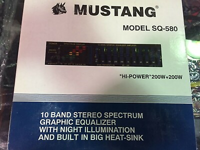 #ad NOS Vintage 10 band Graphic Equalizer Mustang sq 580 HI POWER 200W200W
