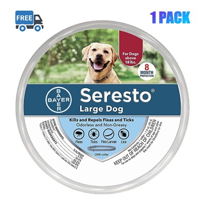 #ad 1 PCS New Bayer Seresto Flea and Tick Collar for Large Dogs Over 18 lbs