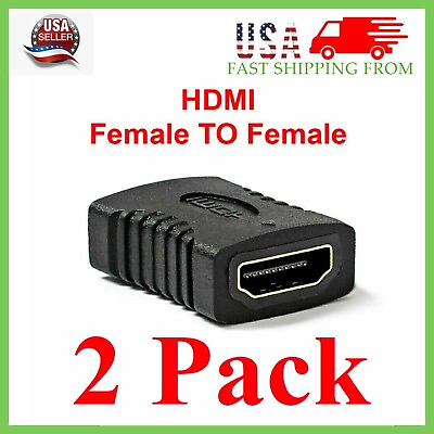 #ad 2X HDMI Female to Female Coupler Connector Extender Adapter Cable HDTV 1080P 4K