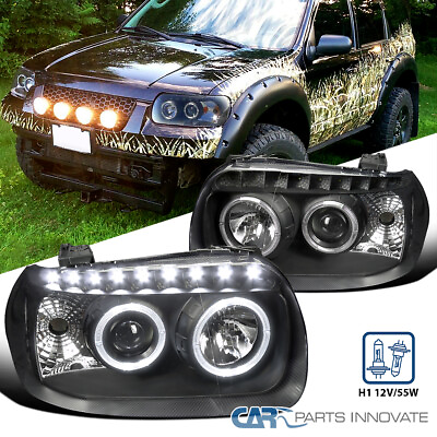 #ad Fits 2005 2007 Ford Escape Black Clear Dual Halo Projector Headlights SMD LEDs