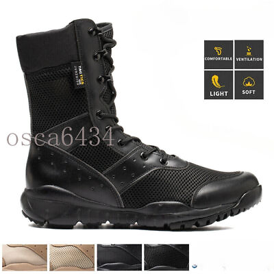 #ad Men#x27;s Army Military Combat Boots Police Motorcycle Hiking Tactical Work Shoes