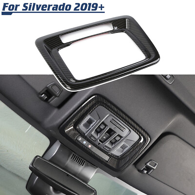 #ad ​Carbon Fiber Headlight Switch Panel Cover Trim For Chevy Silverado Sierra 2019