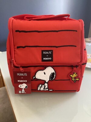 #ad IGLOO x Peanuts EXCLUSIVE Snoopy Dog House Insulated RED Lunch Bag FREE SHIP
